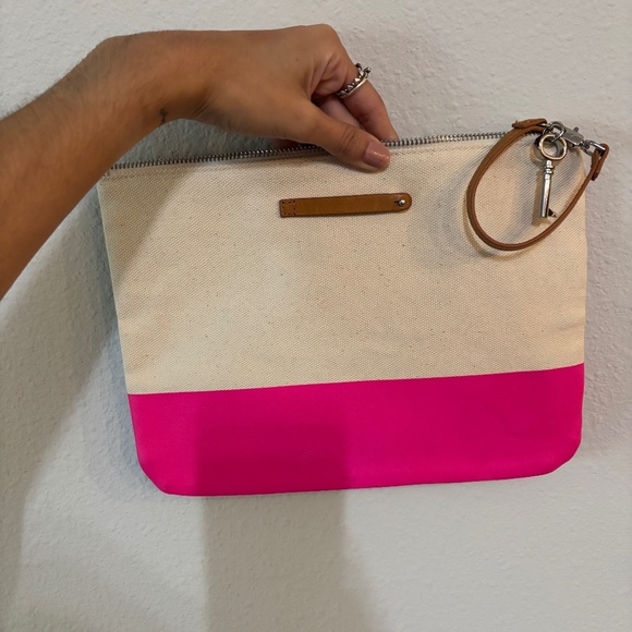 Pink canvas clutch - Picture 1 of 6